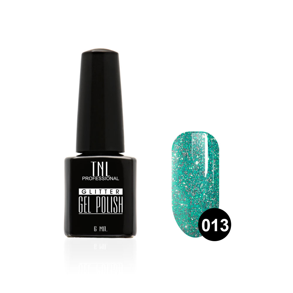 Гель-лак TNL - Glitter №13 - Бирюзовый