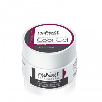 ruNail, Цветной УФ-гель с блестками (дерзкий розовый), 0957